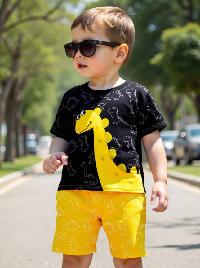 SHEIN 1 Set Adorable Estampado de Dinosaurio de Dibujos Animados