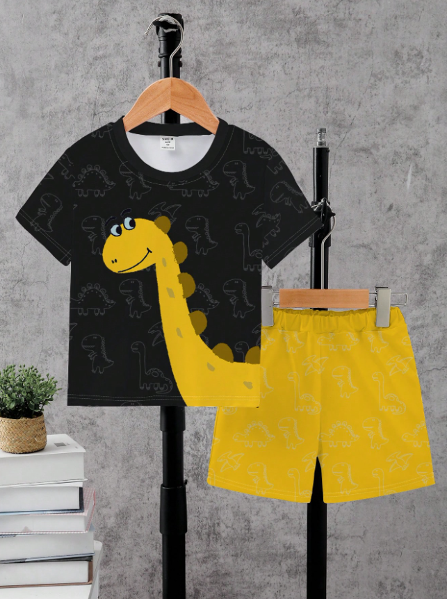 SHEIN 1 Set Adorable Estampado de Dinosaurio de Dibujos Animados