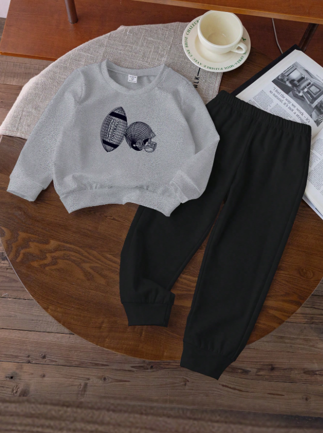 SHEIN Set de 2 piezas Estilo informal, deportivo y colegial para niño