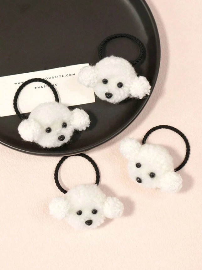 4 piezas de Scrunchies para el cabello con diseño de cachorros lindos